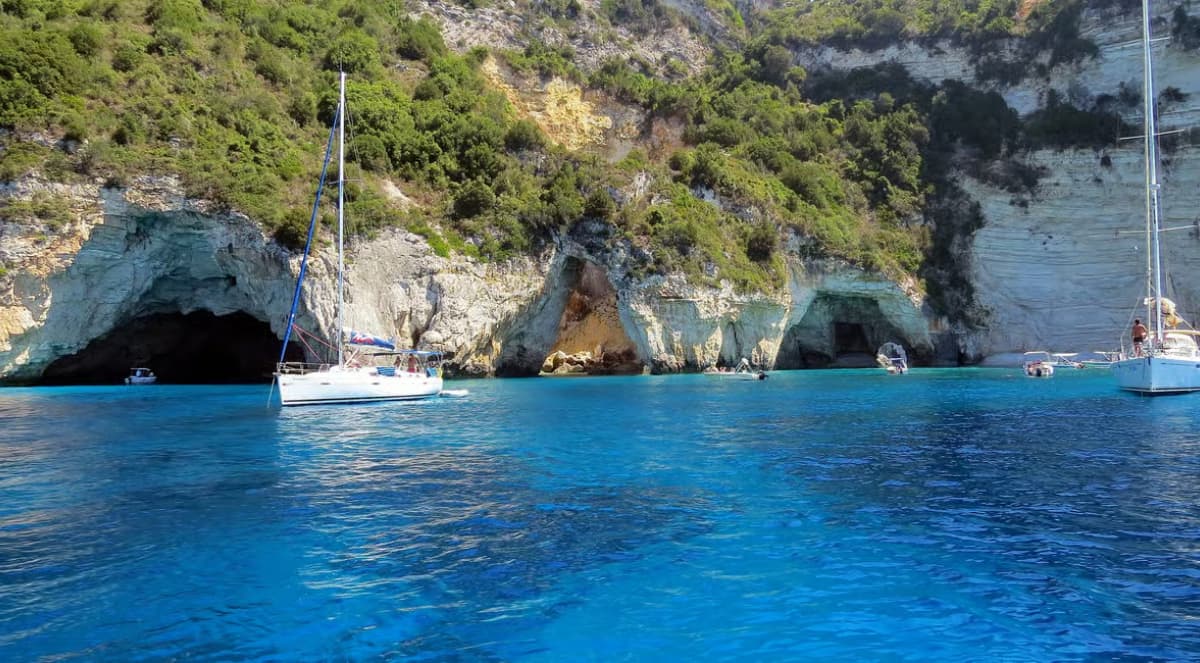 Paxos Antipaxos blue caves cruise from Lefkimmi - attraction in