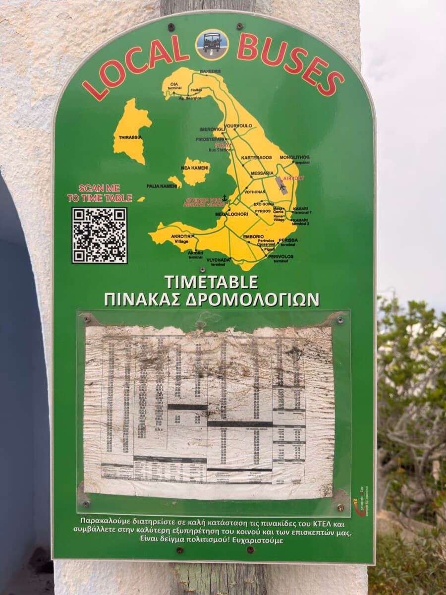Santorini Bus Schedule 2026: Routes, Timetable & Fares